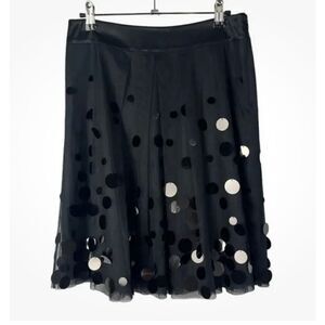 Ann Taylor Petite Black Sequin Tulle A-Line Skirt 2